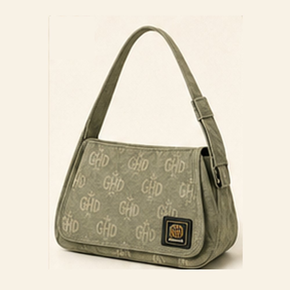 GHD Hemp Structured Shoulder Purse ā Sage Monogram
