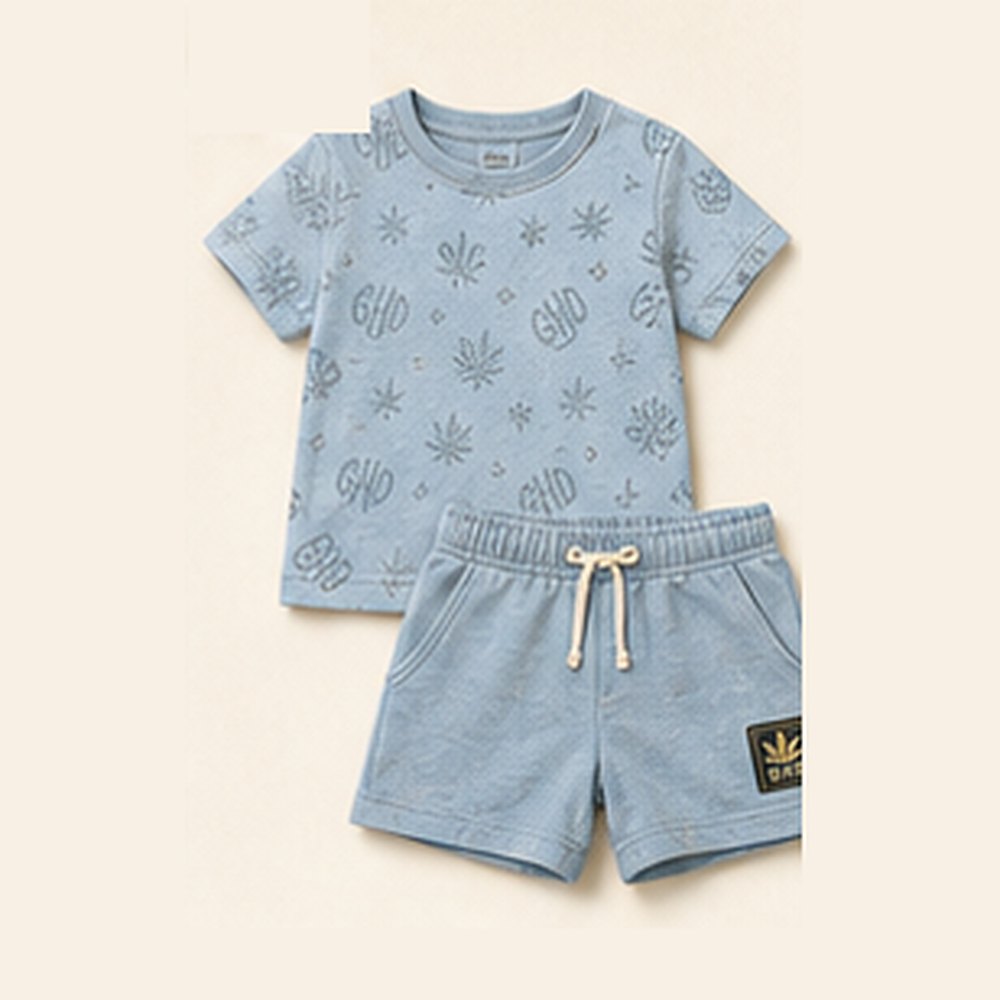 GHD Toddler Hemp Short Set ā Sky Blue