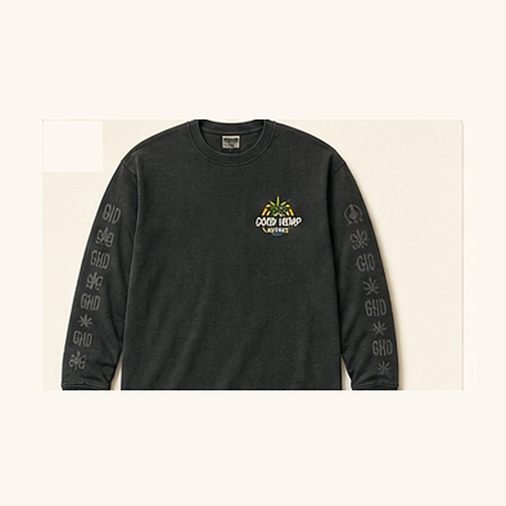 GHD Hemp Monogram Cuff Long Sleeve ā Charcoal