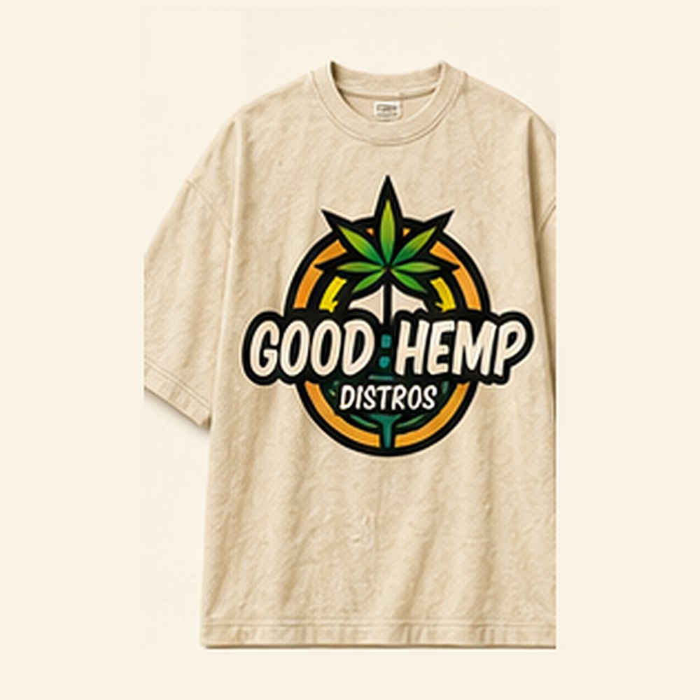 GHD Hemp Oversized Crest Tee ā Natural
