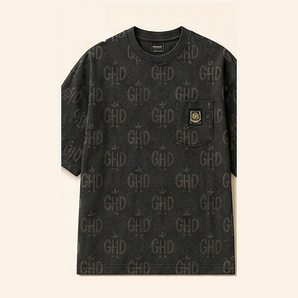 GHD Hemp Tonal Monogram Tee ā Charcoal