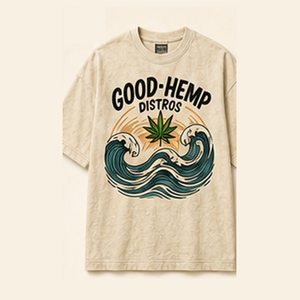 GHD Hemp Wave Graphic Tee ā Natural Signature
