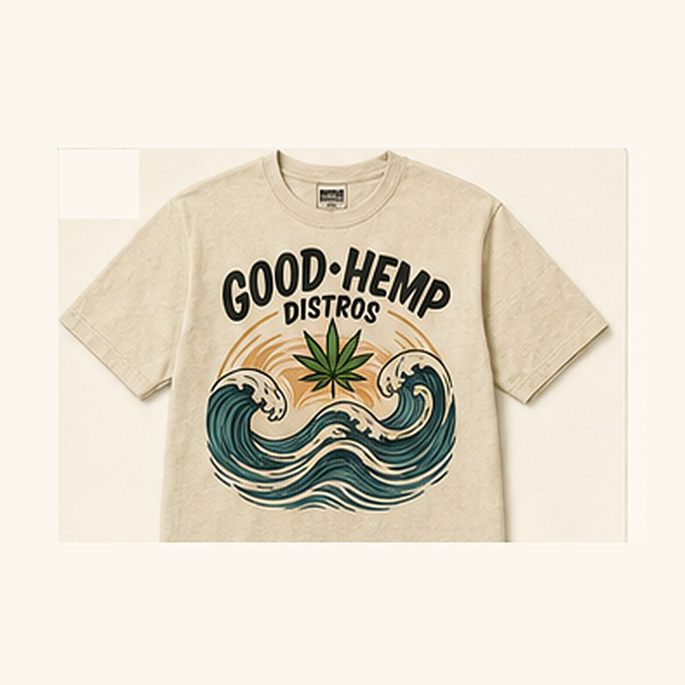 GHD Hemp Wave Graphic Tee — Natural Ocean