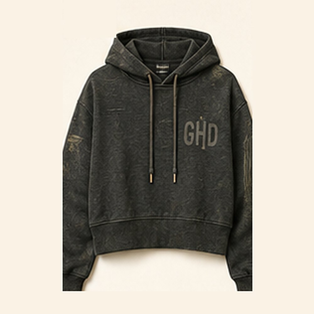 GHD Womenās Hemp Crop Hoodie ā Charcoal
