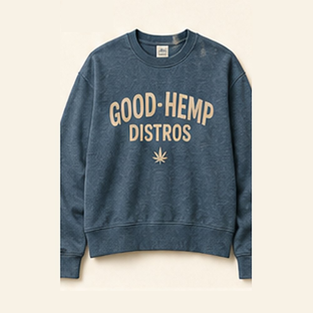 GHD Womenās Hemp Relaxed Crewneck ā Dusk Blue